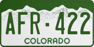 CO license plate AFR422