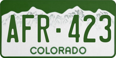 CO license plate AFR423