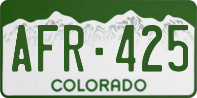 CO license plate AFR425