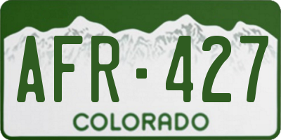CO license plate AFR427