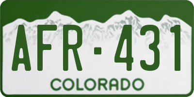 CO license plate AFR431