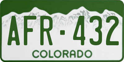 CO license plate AFR432