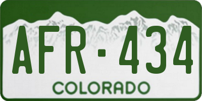 CO license plate AFR434
