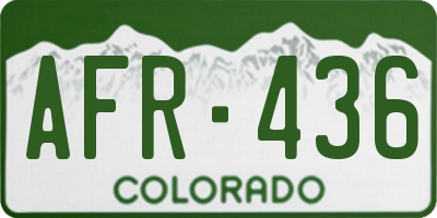 CO license plate AFR436