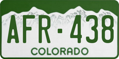 CO license plate AFR438