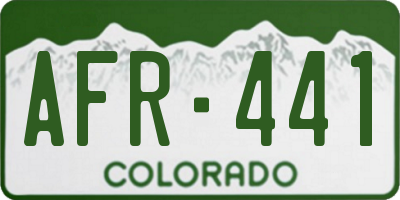 CO license plate AFR441