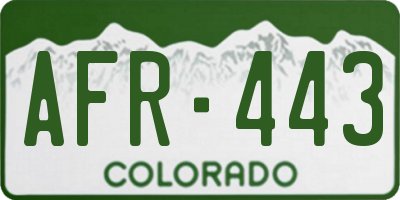 CO license plate AFR443