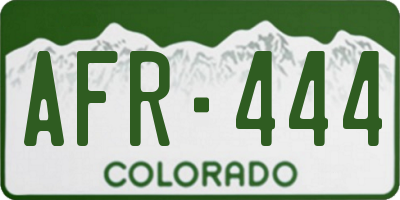 CO license plate AFR444