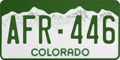 CO license plate AFR446