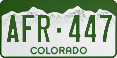 CO license plate AFR447