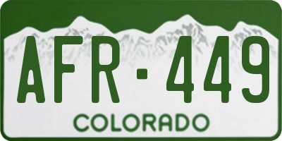 CO license plate AFR449