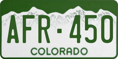 CO license plate AFR450