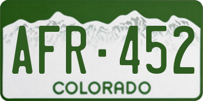 CO license plate AFR452