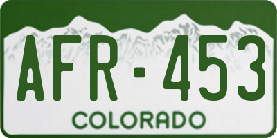 CO license plate AFR453