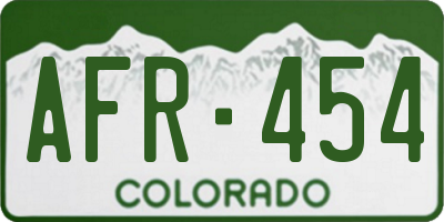 CO license plate AFR454