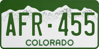 CO license plate AFR455