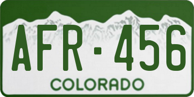 CO license plate AFR456