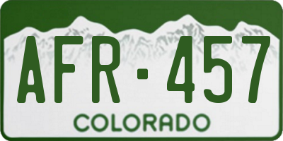 CO license plate AFR457