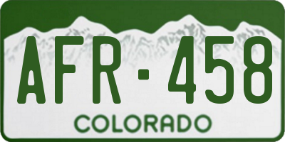 CO license plate AFR458