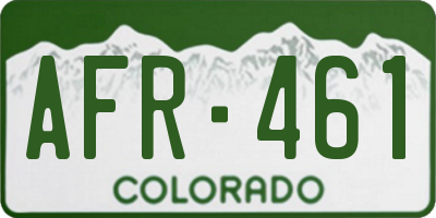 CO license plate AFR461