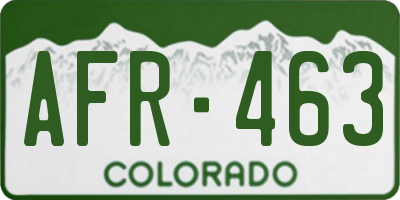CO license plate AFR463
