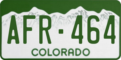 CO license plate AFR464