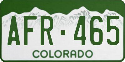 CO license plate AFR465