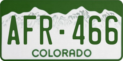 CO license plate AFR466