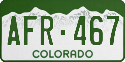 CO license plate AFR467