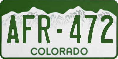 CO license plate AFR472