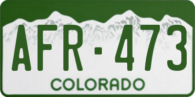 CO license plate AFR473
