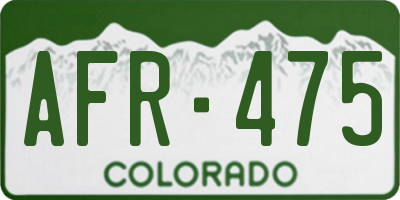 CO license plate AFR475