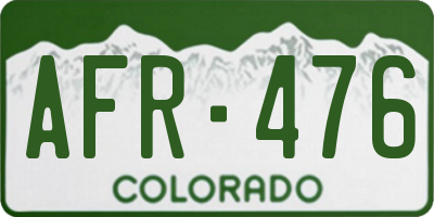 CO license plate AFR476