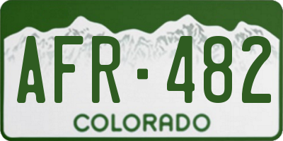 CO license plate AFR482
