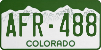 CO license plate AFR488