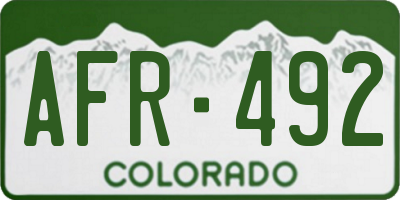CO license plate AFR492