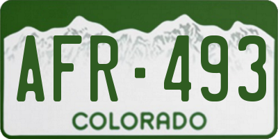 CO license plate AFR493