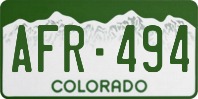 CO license plate AFR494
