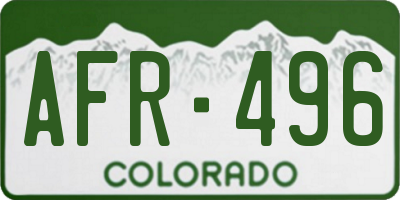 CO license plate AFR496
