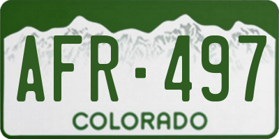 CO license plate AFR497