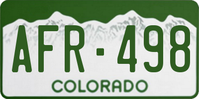 CO license plate AFR498