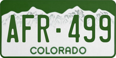 CO license plate AFR499