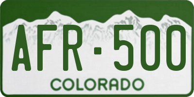 CO license plate AFR500