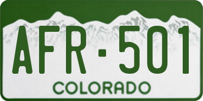 CO license plate AFR501