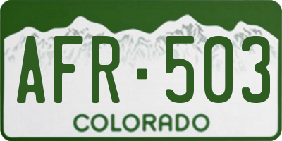CO license plate AFR503