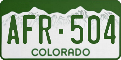 CO license plate AFR504