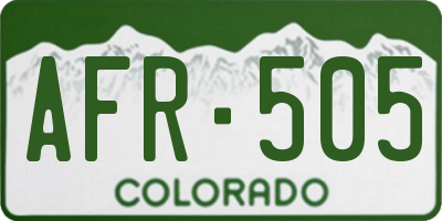 CO license plate AFR505
