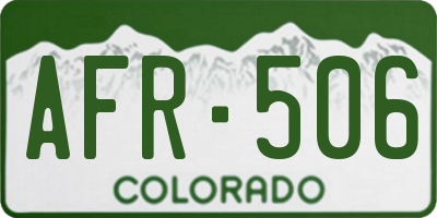 CO license plate AFR506