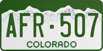 CO license plate AFR507