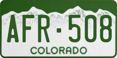 CO license plate AFR508